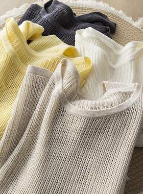 美得无可挑剔！莱赛尔亚麻镂空针织衫慵懒风薄款网纱空调防晒罩衫