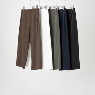 女 自然皱感休闲裤 高级女神感 优雅干练舒适显瘦宽松微锥形九分裤