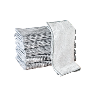 云蕾钢丝抹布竹纤维银丝洗碗抹布厨房专用吸水不掉毛家用不沾油