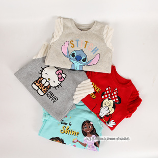 秋冬季新装女童卡通图案儿童加绒薄拉绒圆领套头长袖卫衣上衣