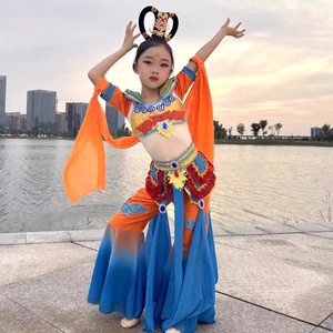 六一大漠飞天敦煌舞蹈服儿童灼灼千姿古典乐天演出服琵琶千年之约