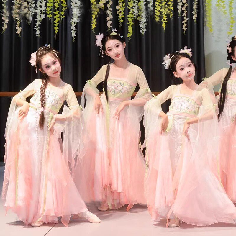 儿童古典舞蹈演出服女童春暖意浓古装灵儿同款飘逸仙气纱衣艺考服