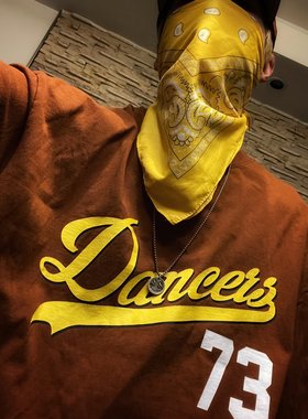 Retro project oversize潮牌长袖男女嘻哈街舞宽松圆领dancers T