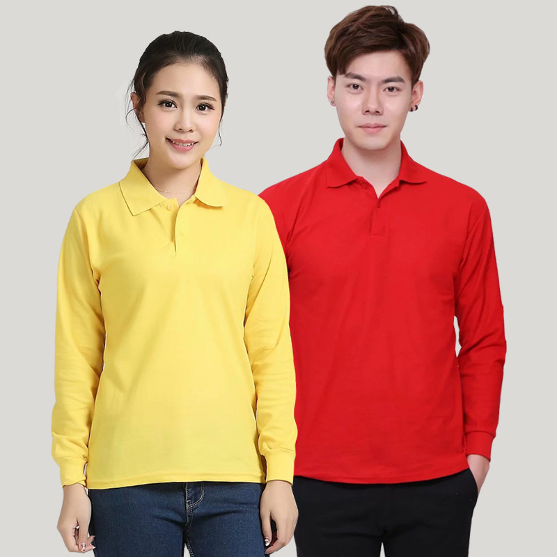 翻领团体班服印字polo衫定制t恤