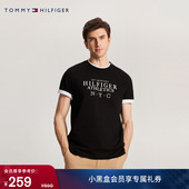 Tommy春夏男装 T恤上衣 纯棉休闲简约字母印花纯色圆领内搭打底短袖