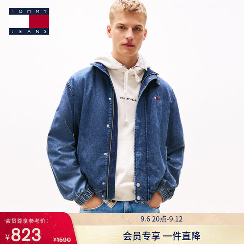 Tommy男装宽松立领工装牛仔外套