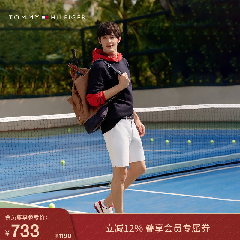 【经典百搭】Tommy春夏男装轻薄微弹商务休闲通勤白色直筒短裤,男装,短裤,淘宝优惠券,粉丝福利购,淘宝优惠卷