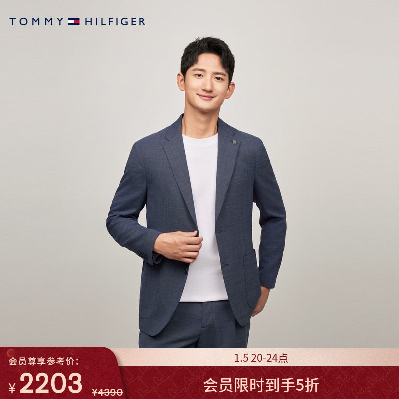 Tommy LARDINI秋冬男羊毛混纺商务平驳领手工制修身西装西服外套