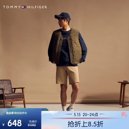 Tommy 男装纯棉休闲通勤多彩刺绣字母合身圆领运动卫衣78J8846