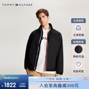 Tommy 24新款 撞色门襟 春夏男休闲通勤立领单夹克外套78JA340