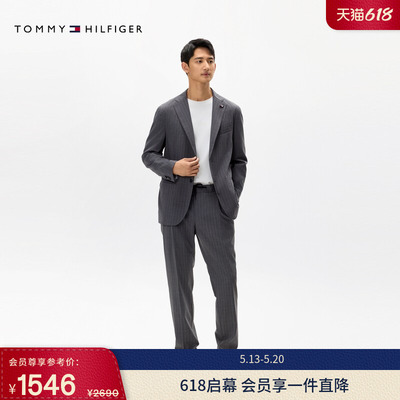 TommyLARDINI半松紧腰条纹西裤