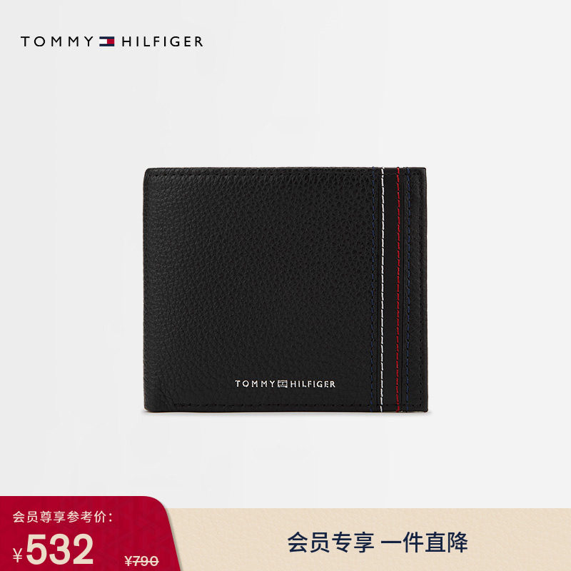 Tommy男装牛皮革多卡位卡包钱包图片