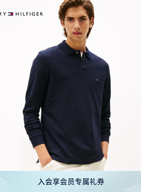 Tommy春夏男装经典1985商务休闲青年通勤纯色翻领长袖T恤POLO衫
