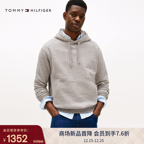 Tommy男女同款刺绣宽松抓绒卫衣