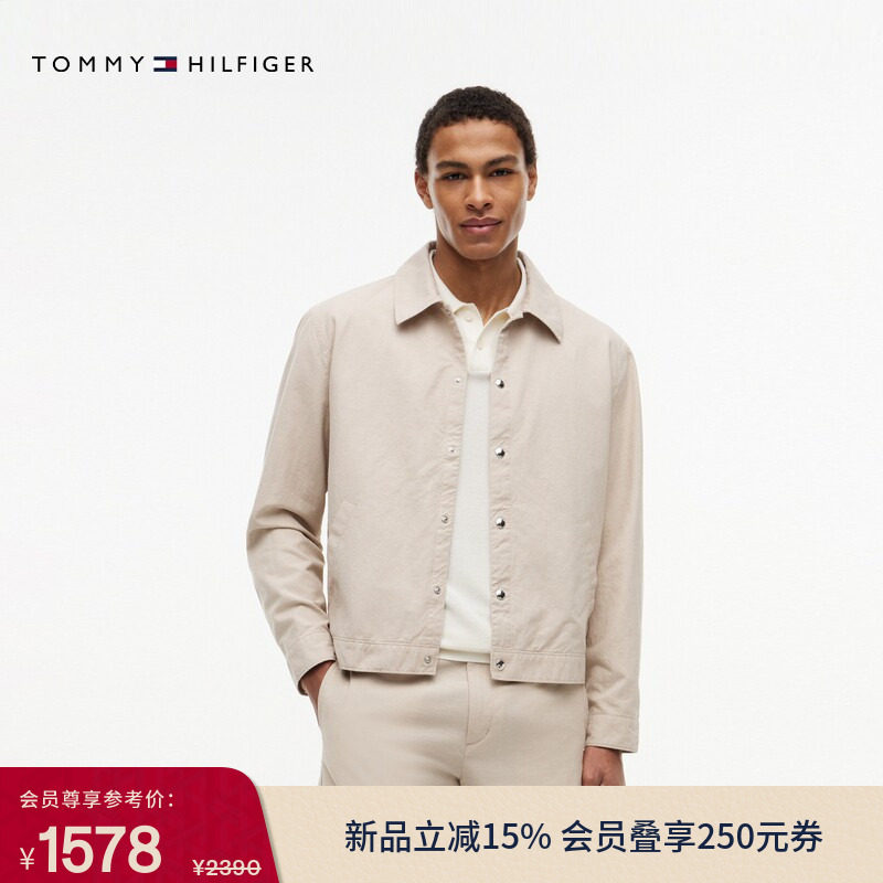 【轻薄含亚麻】Tommy26春夏男装复古休闲通勤衬衫领教练夹克外套