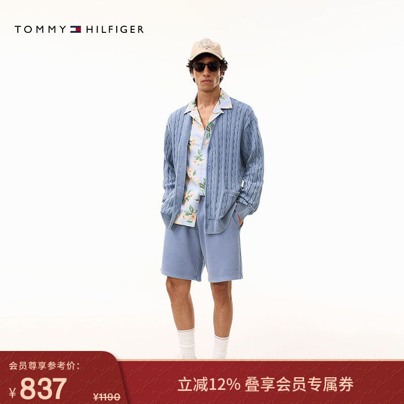 Tommy25秋冬新款男纯棉双面平纹针织抽绳腰做旧休闲宽松运动短裤,男装,短裤,淘宝优惠券,粉丝福利购,淘宝优惠卷