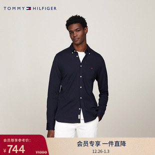 经典 Tommy秋冬男装 1985纯棉修身 休闲长袖 外套 衬衫 珠地网眼
