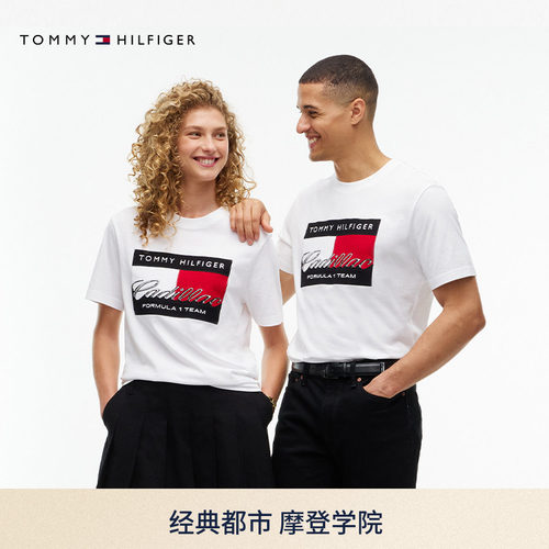 Tommy男装纯棉刺绣赛车风短袖