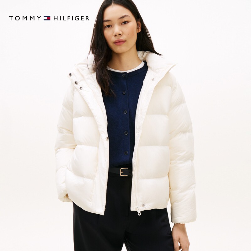 Tommy女装90绒连帽面包羽绒服