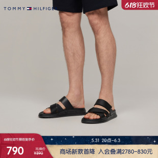 春夏男装 简约字母交叉带休闲运动凉拖鞋 24新款 Tommy FM0FM05004