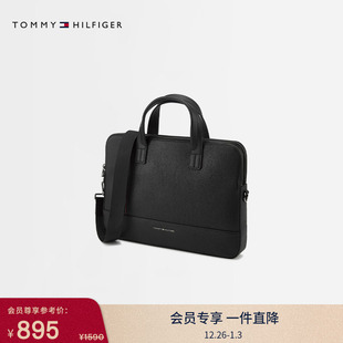 金属字母大容量商务通勤手提电脑包 经典 Tommy25新款 秋冬男装