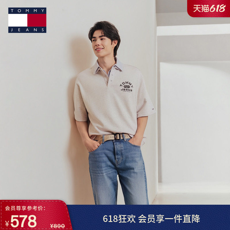 Tommy26春夏新款男女纯棉微抓绒美式复古印花宽松短袖T恤POLO衫