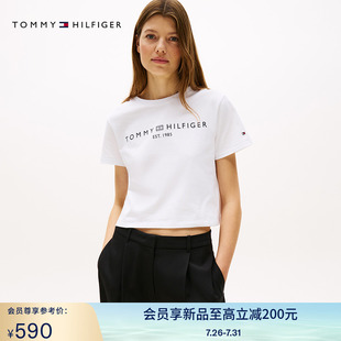 Tommy25新款 T恤39782 春夏女装 纯棉平纹针织休闲通勤印花圆领短袖