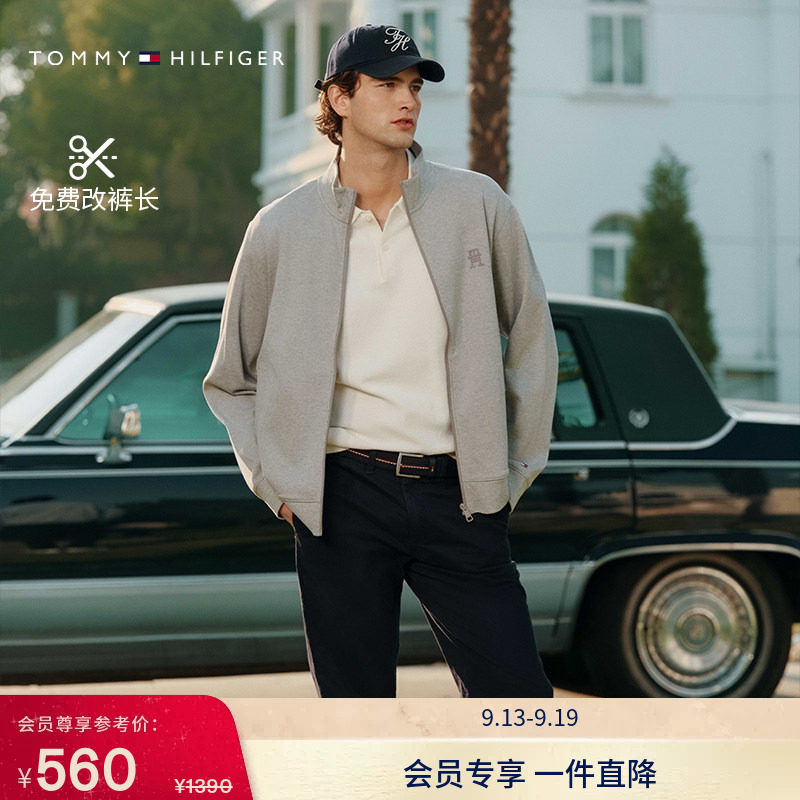 Tommy男装一字袋合身直筒西裤
