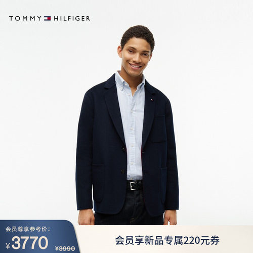 Tommy男装含羊毛翻领大衣西服
