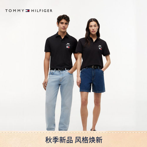 Tommy男装潮流印花赛车短袖POLO