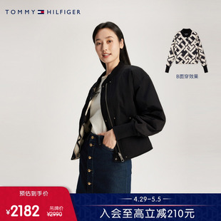 双面穿刺绣棒球领合身版 Tommy 24新款 春夏女装 铺棉夹克外套40927