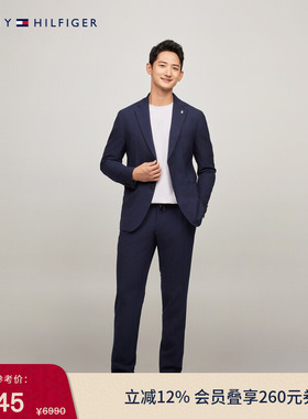Tommy LARDINI秋冬男装羊毛混纺条纹手工制修身西服西裤西装套装