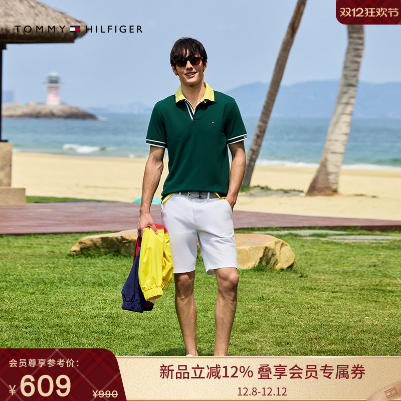 Tommy男装一字袋直筒西装短裤