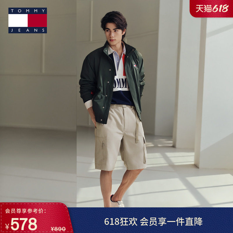【美式工装风】Tommy26春夏新款男调节腰带松紧腰大口袋运动短裤