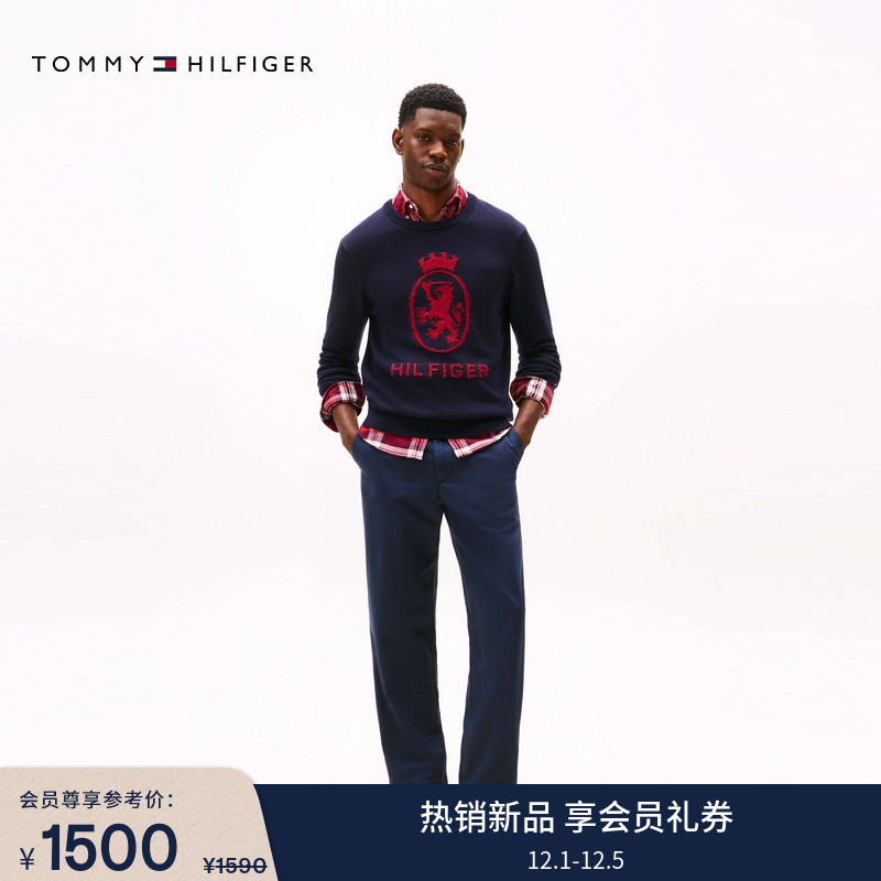 Tommy男装纯棉布标宽松休闲裤