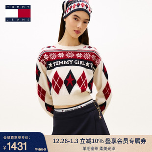 羊毛衫 25秋冬女费尔岛提花短款 新年礼物 TOMMY GIRL潮酷系列
