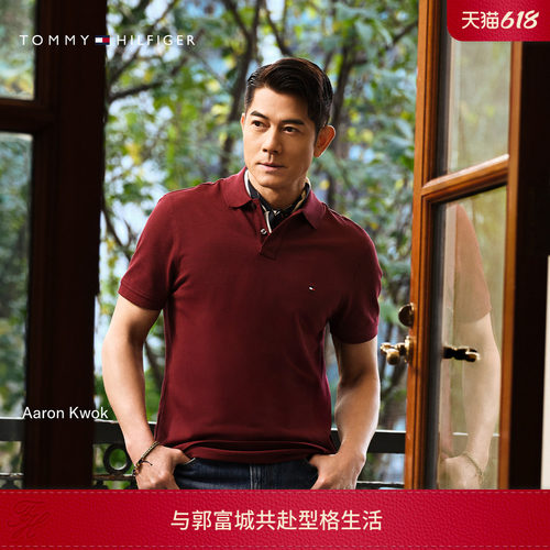 Tommy男装商务净色短袖POLO衫