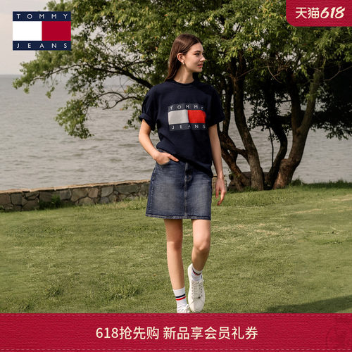Tommy男装纯棉旗标印花宽松T恤