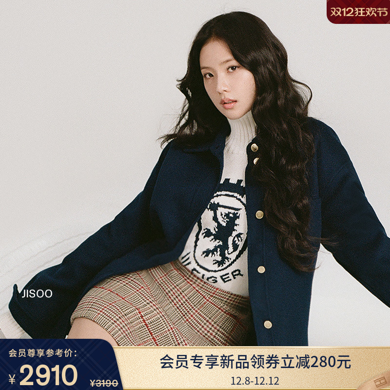 Tommy女装羊毛混纺中长款大衣