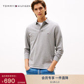 Tommy25秋冬新款 翻领长袖 男装 T恤POLO衫 商务休闲纯色小绣标修身