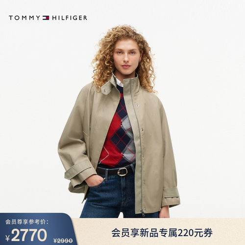 Tommy女装立领宽松风衣款外套