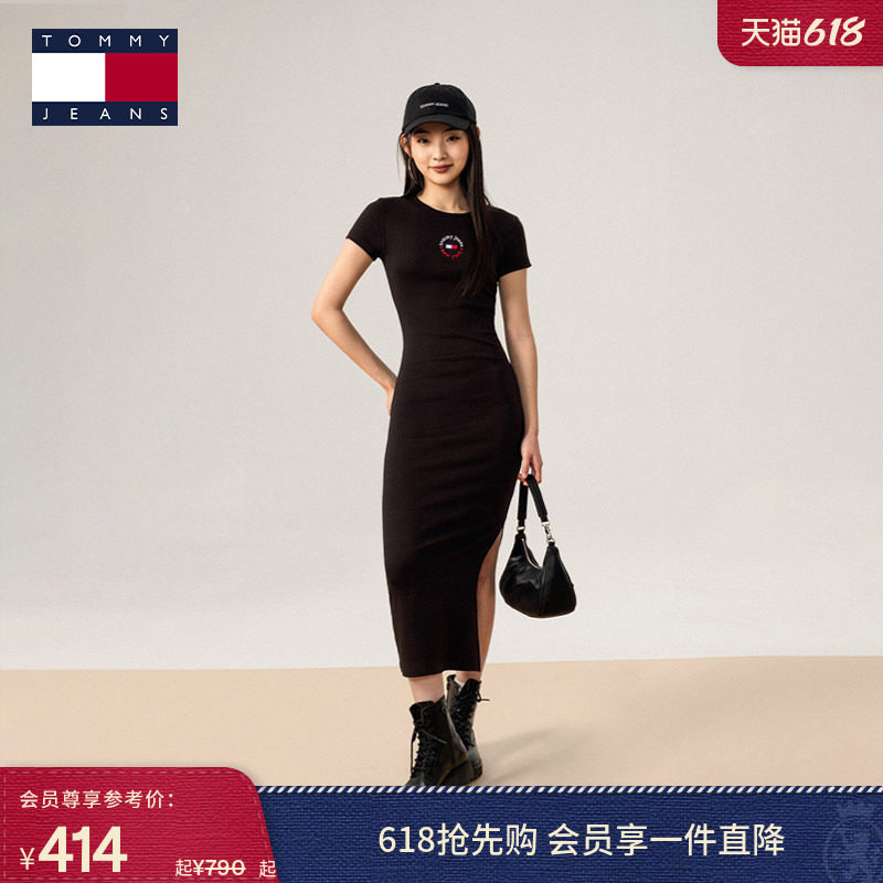 【性感辣妹】Tommy春夏女紧身包臀针织长裙/度假风螺纹吊带连衣裙