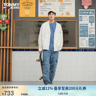 19289 Tommy男装 纯棉潮流美式 嘻哈风复古工装 口袋刺绣宽松牛仔裤