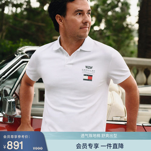 Tommy男装潮流印花赛车短袖POLO