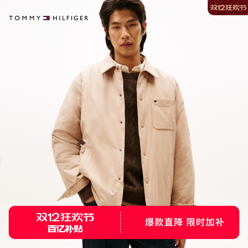 Tommy男装轻薄鹅绒翻领羽绒服
