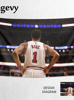 德里克罗斯Derrick Rose风城玫瑰周边装饰海报背景布挂布墙布挂毯