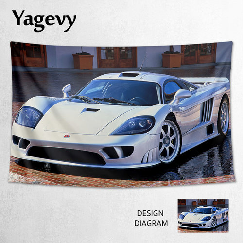 SALEEN赛麟S7复古跑车背景布挂布墙布挂毯超跑周边宿舍装饰海报