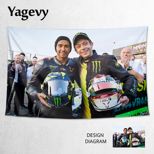 Moto GP赛车瓦伦蒂诺罗西46周边定制装饰海报背景布挂布墙布挂毯