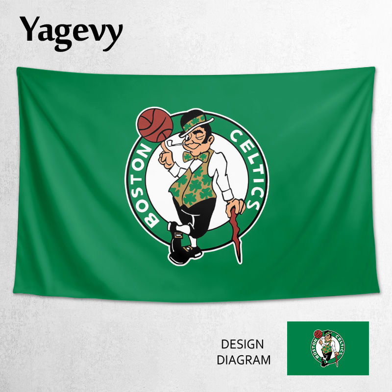 Boston Celtics波士顿凯尔特人球迷装饰海报背景布挂布墙布挂毯