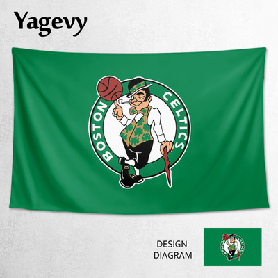 Boston Celtics波士顿凯尔特人球迷装饰海报背景布挂布墙布挂毯